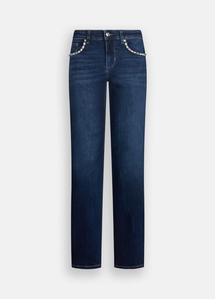 Slim jeans with gemstones dark blue denim Liu Jo - medium Slim jeans with gemstones dark blue denim Liu Jo - medium