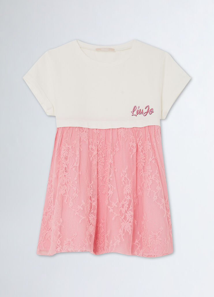 Dress with lace details white/pink Liu Jo - medium Dress with lace details white/pink Liu Jo - medium