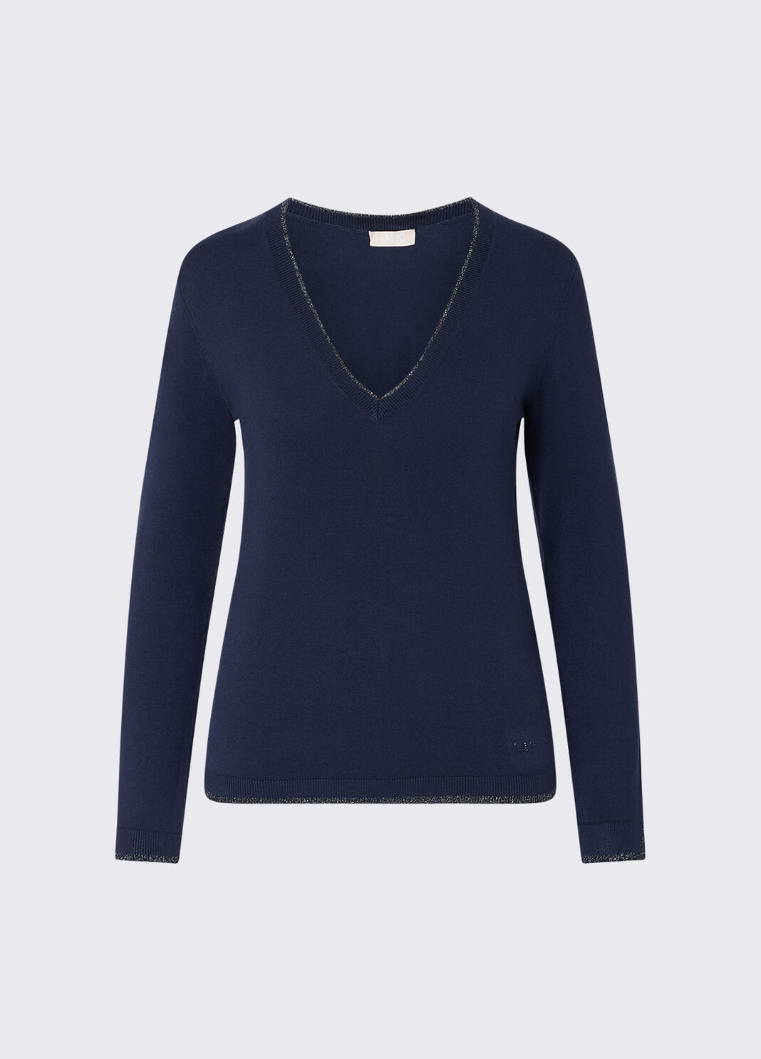 Pullover mit V-Ausschnitt Marineblau Liu Jo - large image number 5