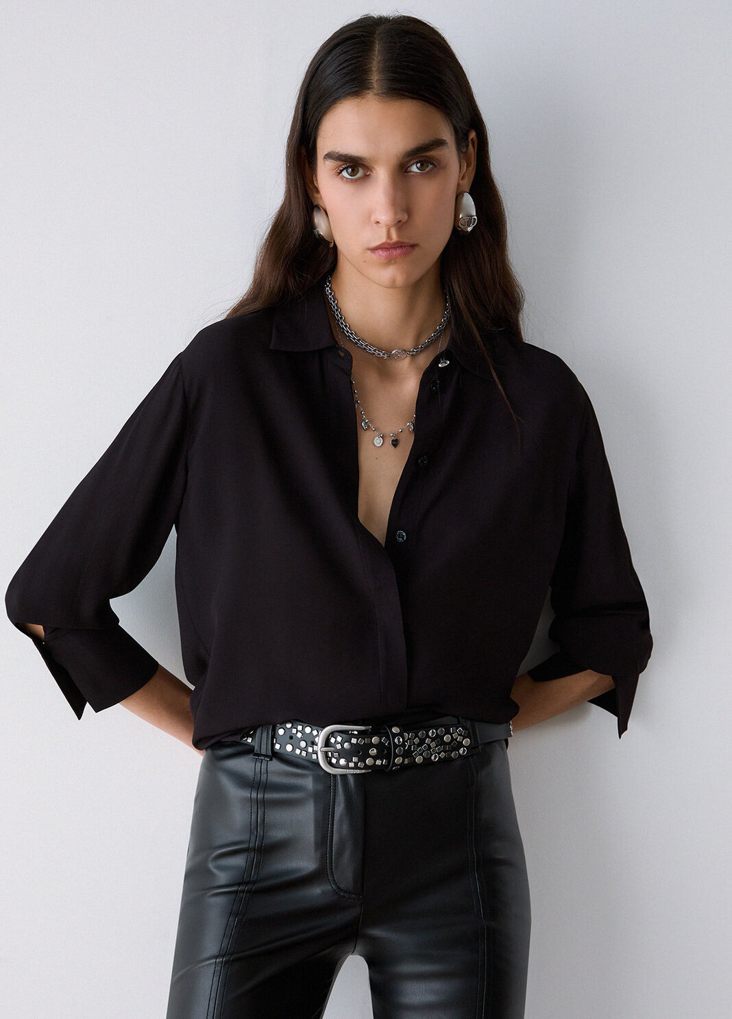 Crepe de Chine Shirt black Liu Jo - large image number 3