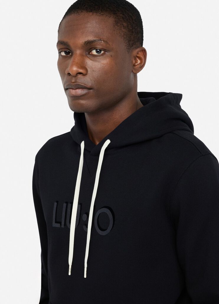Hooded sweatshirt with logo black Liu Jo - large image number 2 Hooded sweatshirt with logo black Liu Jo - large image number 2