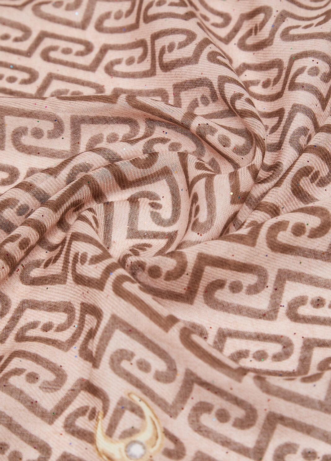Large scarf with charms print dark brown Liu Jo - large image number 4