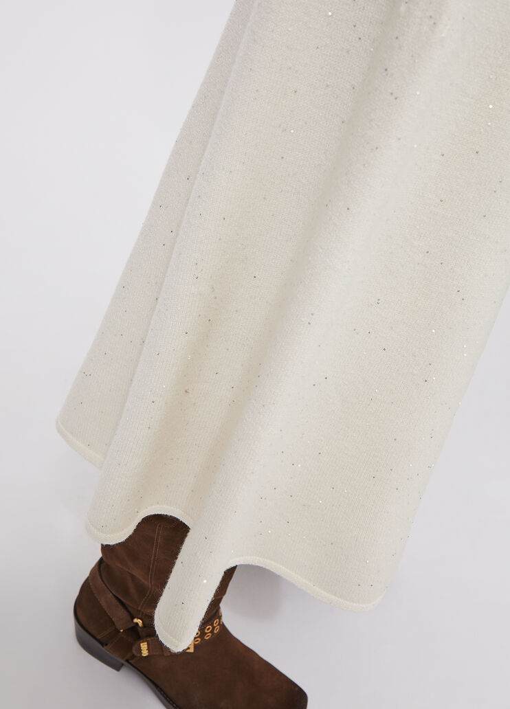 Falda midi de punto con lentejuelas blanco lana Liu Jo - large image number 4