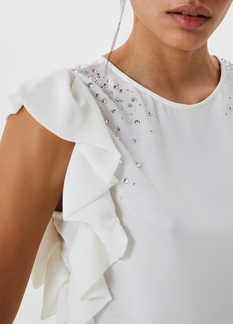 Top with bezel-set gemstones White stars Liu Jo - large image number 2 Top with bezel-set gemstones White stars Liu Jo - large image number 2