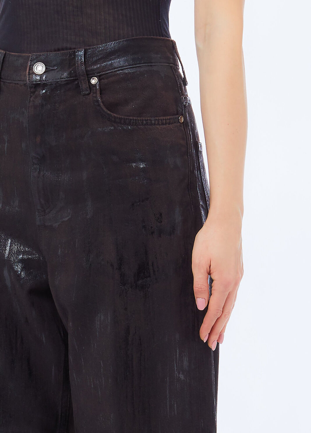Flare-Jeans mit Beschichtung Brauner Denim Liu Jo - large image number 2
