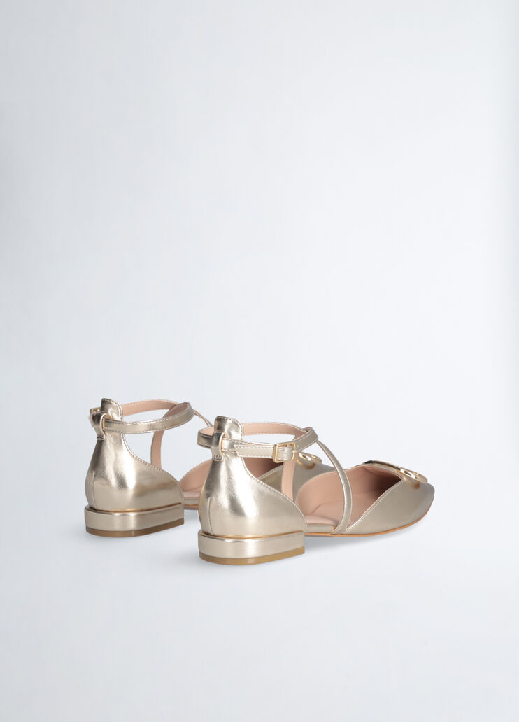 Ballet flats with maxi-logo gold-colour Liu Jo - large image number 3 Ballet flats with maxi-logo gold-colour Liu Jo - large image number 3