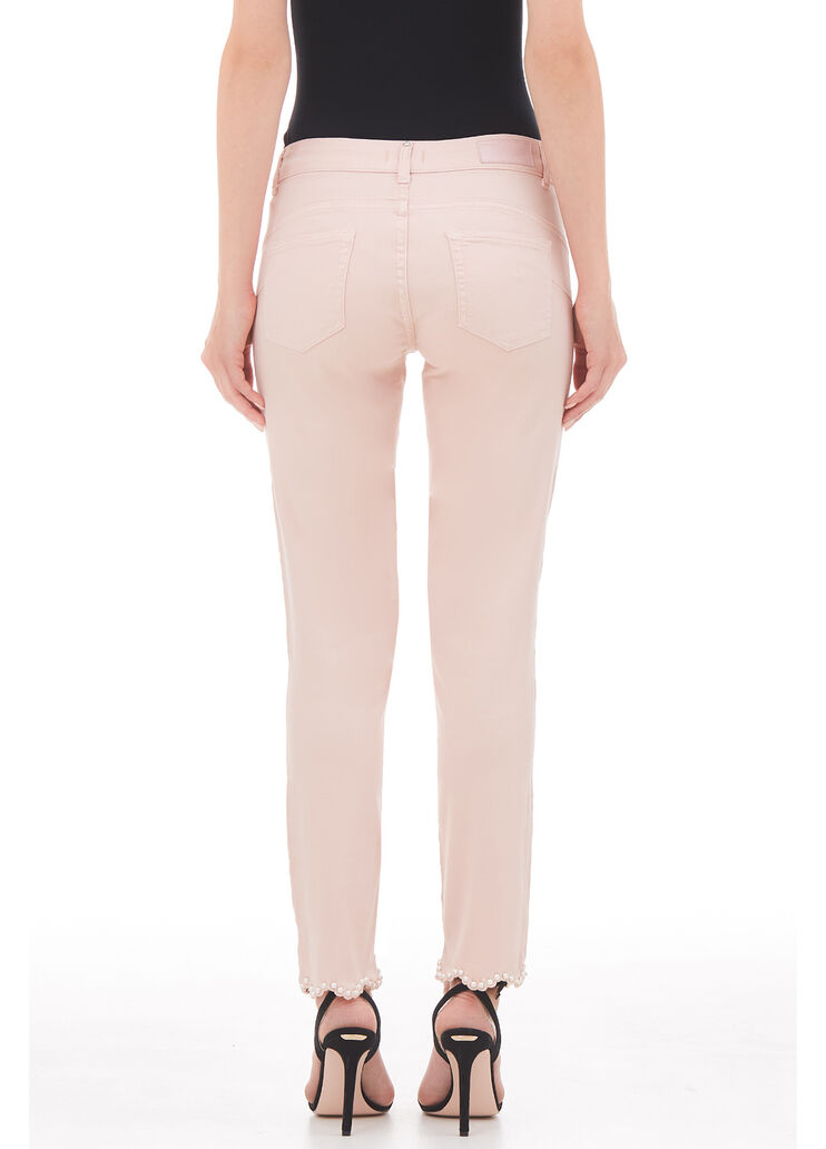 Pantalon skinny avec applications rose poudre et perles Liu Jo - large image number 1