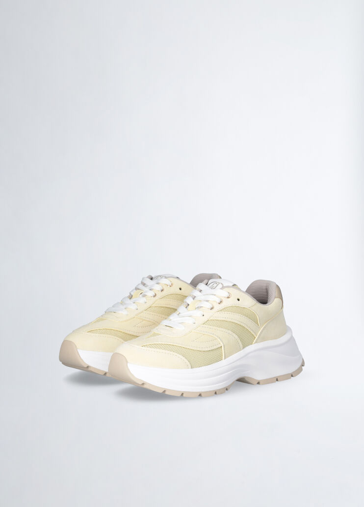Sneakers in suede and brighty mesh beige Liu Jo - large image number 2 Sneakers in suede and brighty mesh beige Liu Jo - large image number 2