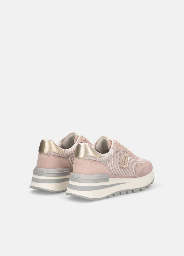 Suede and mesh sneakers nude Liu Jo - large image number 3