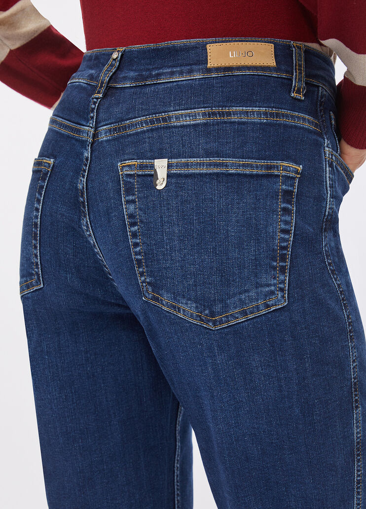 Carrot-fit high-rise jeans blue denim Liu Jo - large image number 4