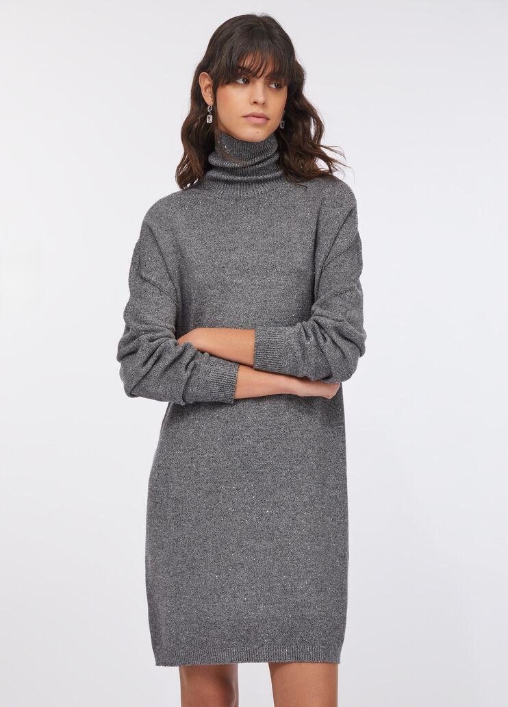 Knit dress with micro-sequins grey Liu Jo - large image number 0