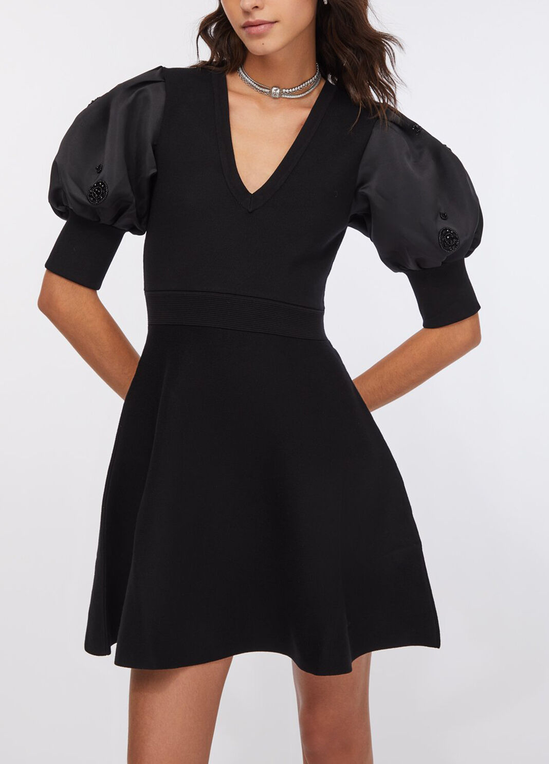 Knit dress with balloon sleeves black Liu Jo - large image number 0
