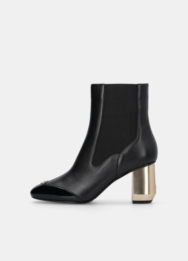 Leather ankle boots with logo black Liu Jo - large image number 5