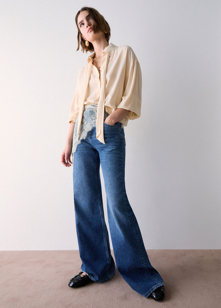 Flare Jeans with Bandana blue denim Liu Jo - medium