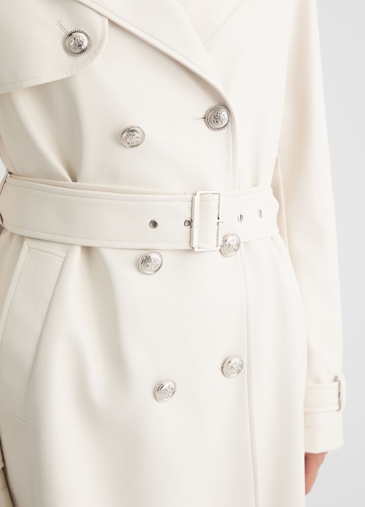 Coated fabric trench coat white wool Liu Jo - large image number 2 Coated fabric trench coat white wool Liu Jo - large image number 2