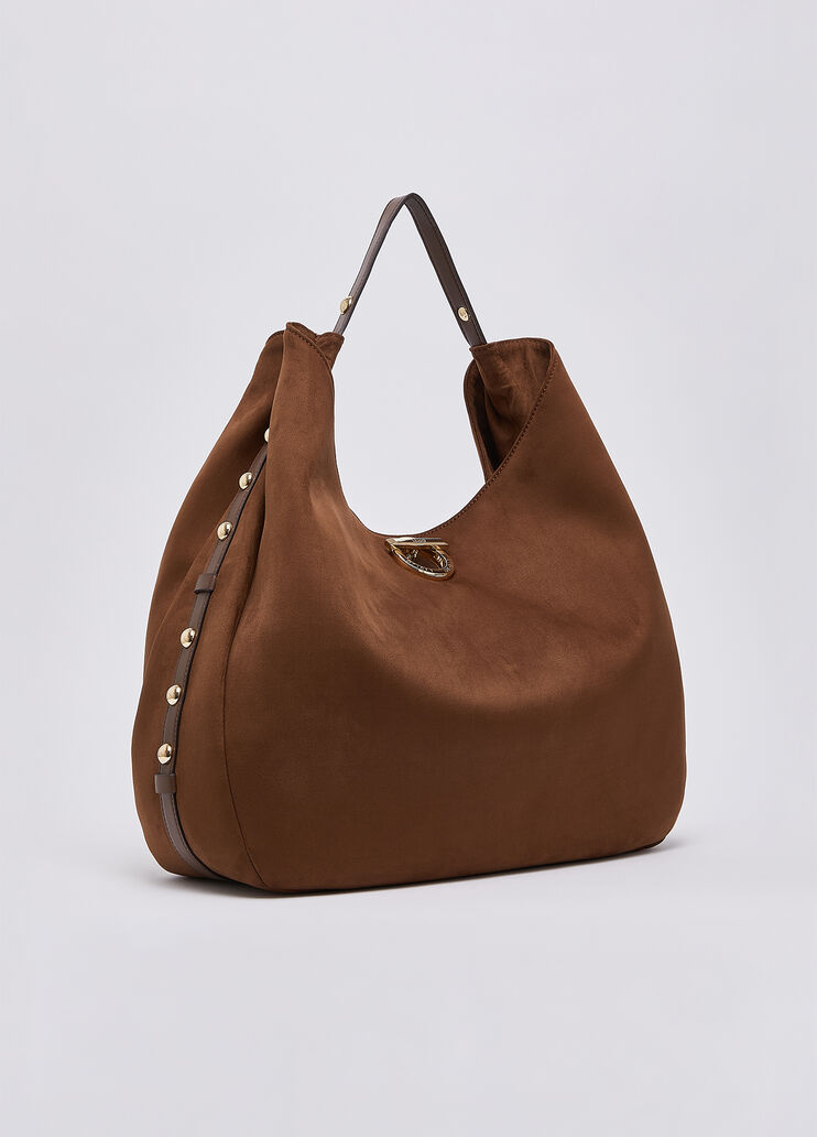 Borsa hobo grande con borchie tabacco Liu Jo - medium