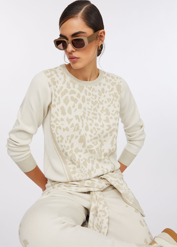 Джемпер с анималистическим мотивом белый Liu Jo - large image number 2