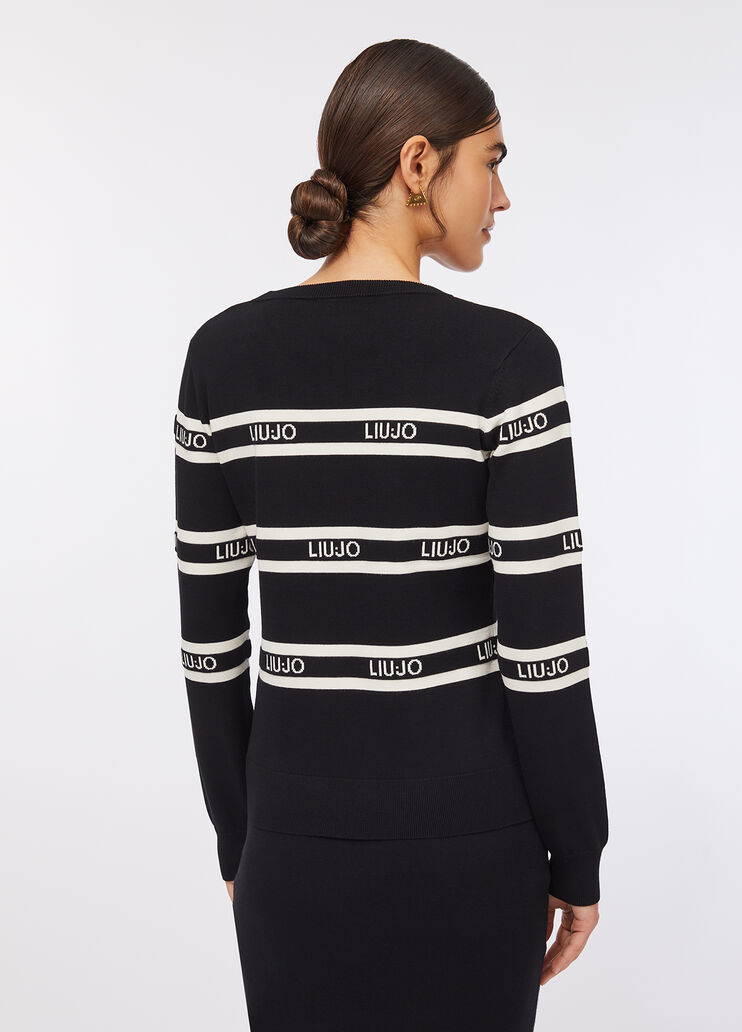 Pull à rayures noir Liu Jo - large image number 1