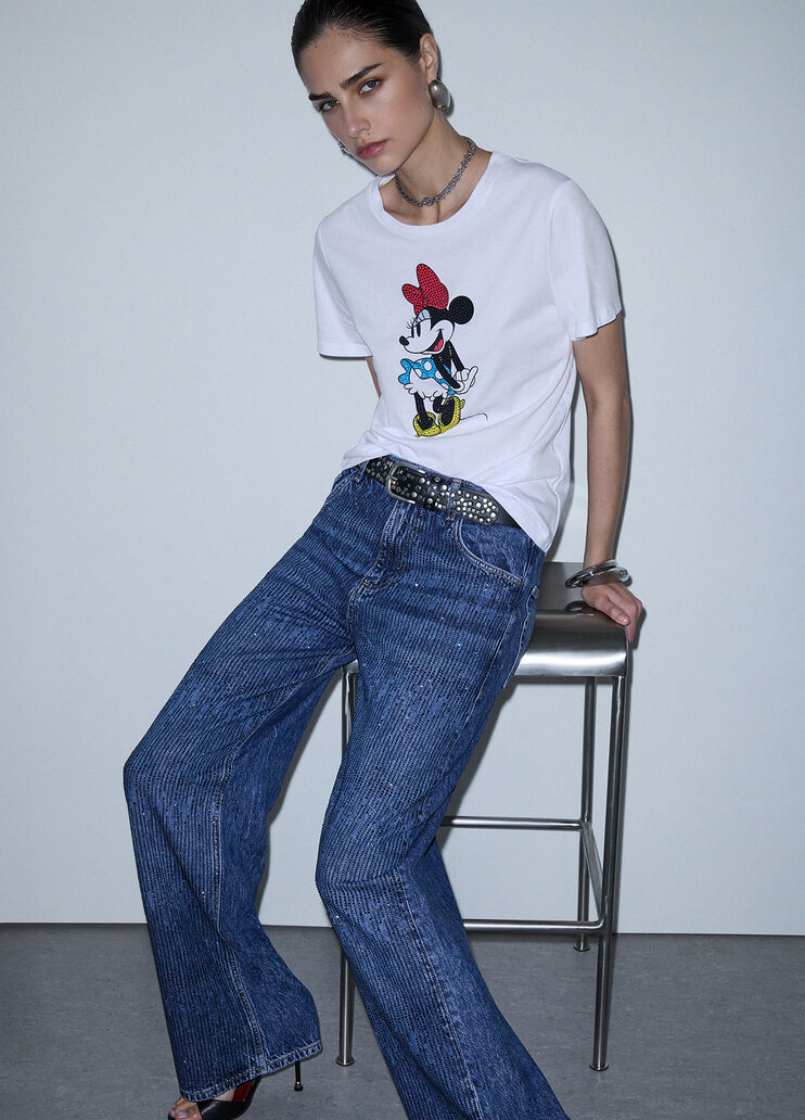 Bedrucktes T-Shirt Wei&szlig;/Miss Mouse Liu Jo - medium