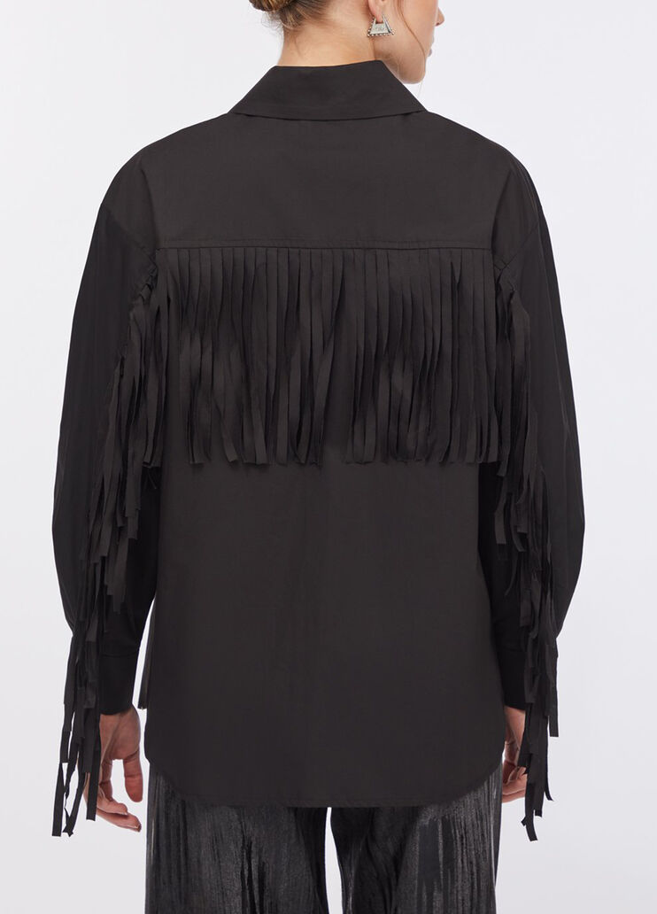 Camicia in popeline con frange nero Liu Jo - medium