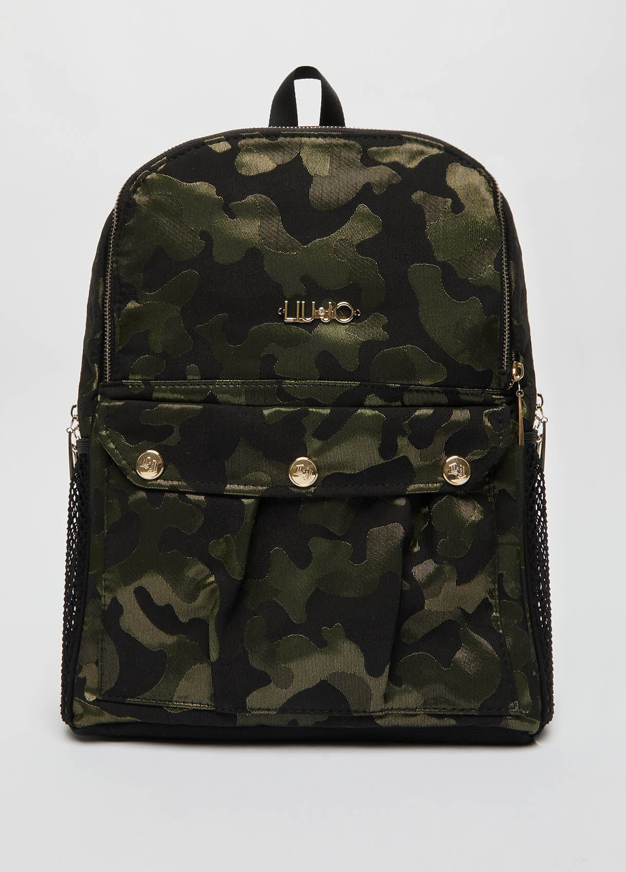 leather camo backpack
