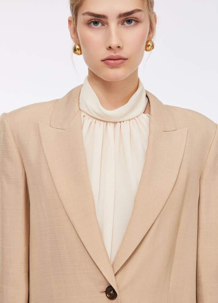 Blazer with lace detailing beige Liu Jo - large image number 3