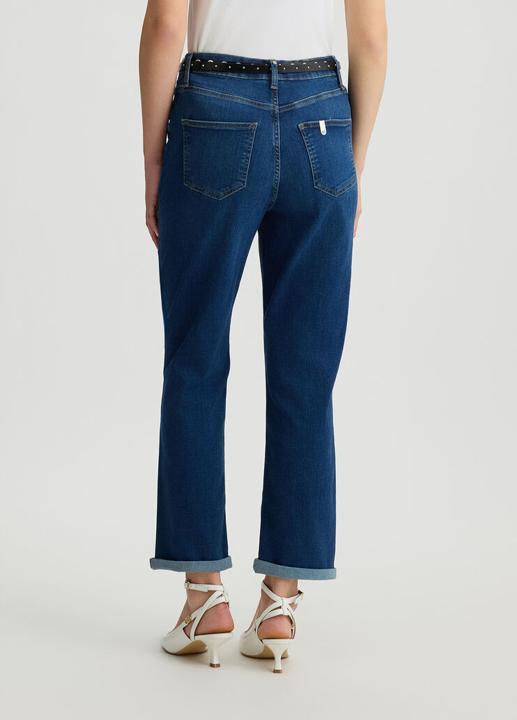 Cropped straight-leg jeans with belt dark denim Liu Jo - large image number 1 Cropped straight-leg jeans with belt dark denim Liu Jo - large image number 1