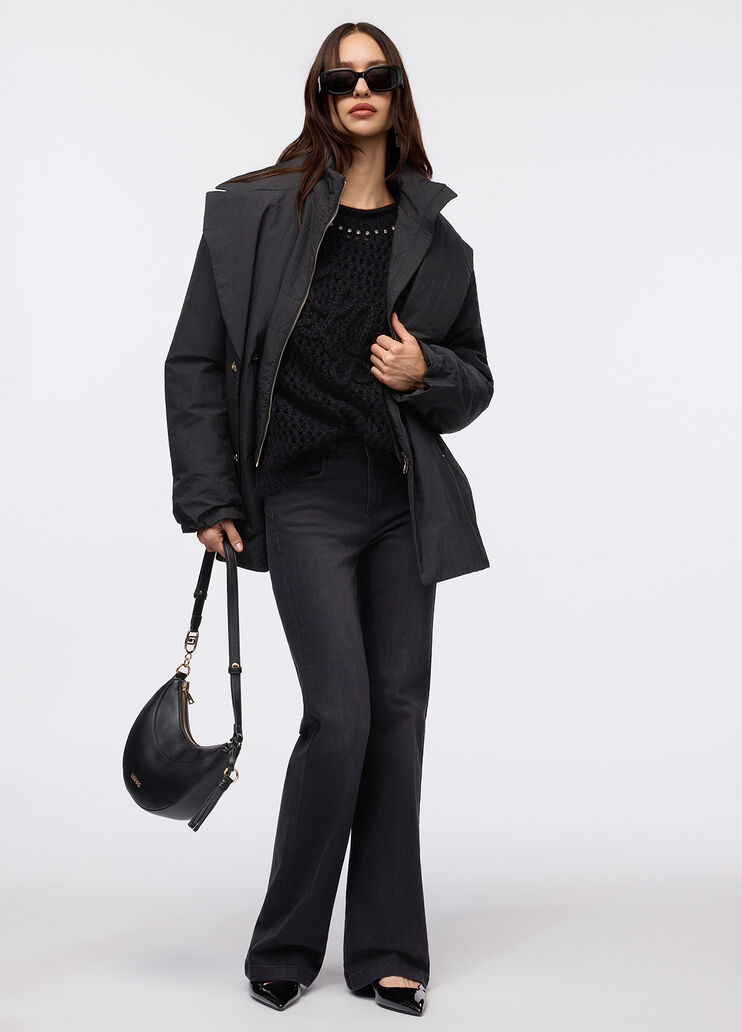 Abrigo con cinturón acolchado negro Liu Jo - large image number 3