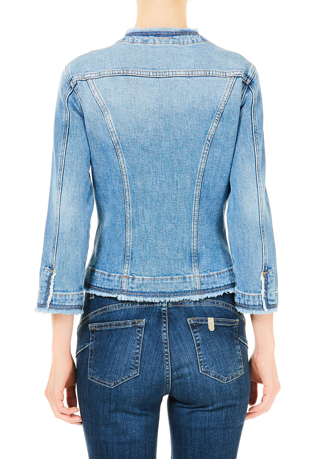 Джинсовая куртка с аппликациями Синий деним Liu Jo - large image number 1