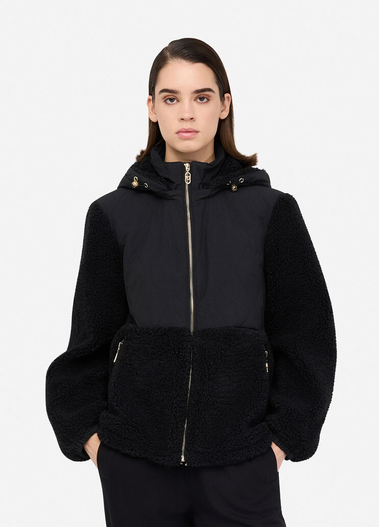 Felpa teddy con cappuccio nero Liu Jo - medium