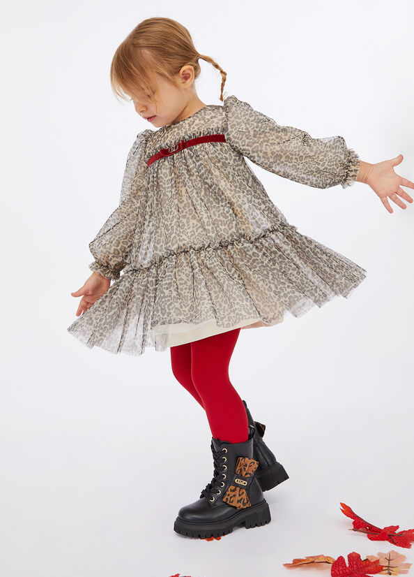 Kleid aus Tüll mit Animal-Print Leopardenmuster Liu Jo - medium