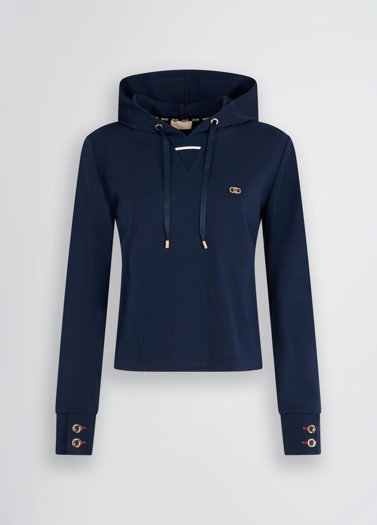 Hoody sweatshirt blue Liu Jo - large image number 6 Hoody sweatshirt blue Liu Jo - large image number 6