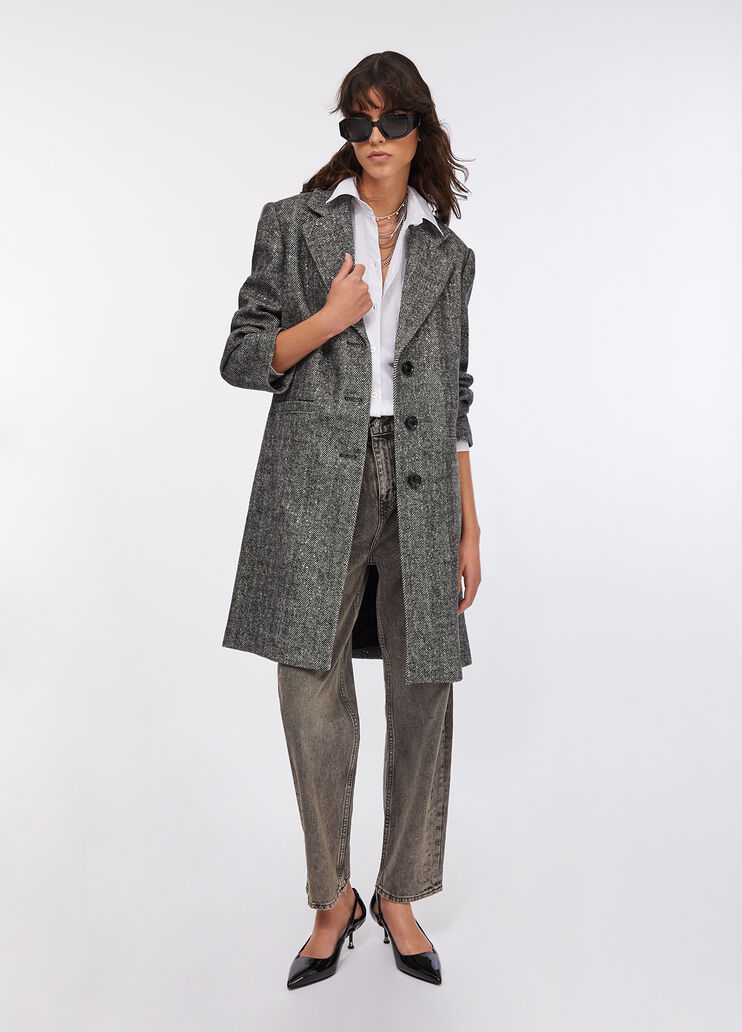 Wool blend herringbone coat herringbone grey Liu Jo - medium Wool blend herringbone coat herringbone grey Liu Jo - medium