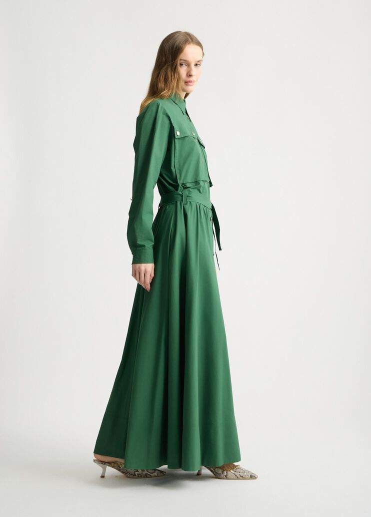Long green shirt dress tropical jungle Liu Jo - large image number 3 Long green shirt dress tropical jungle Liu Jo - large image number 3
