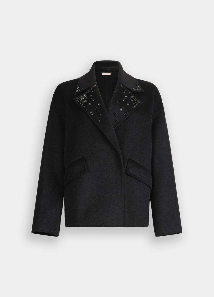 Wollmantel mit Schmuckstickerei Schwarz Liu Jo - large image number 6 Wollmantel mit Schmuckstickerei Schwarz Liu Jo - large image number 6