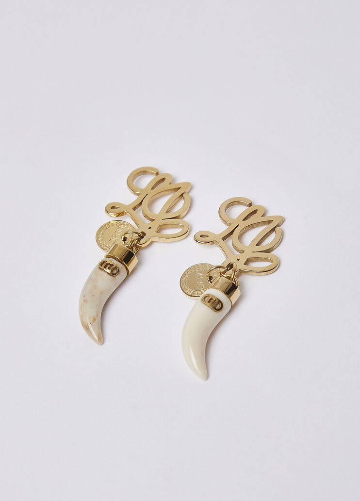 Earrings with horn pendant white Liu Jo - medium