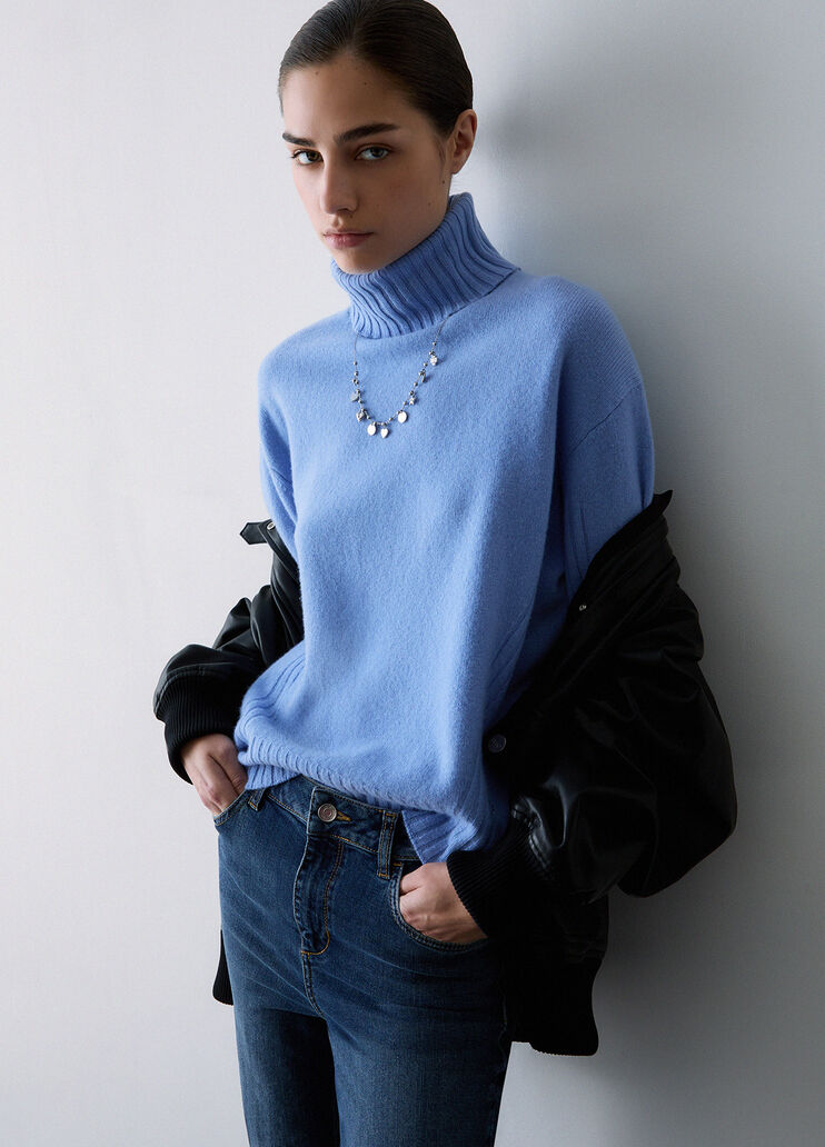 Wool Turtleneck light blue Liu Jo - medium