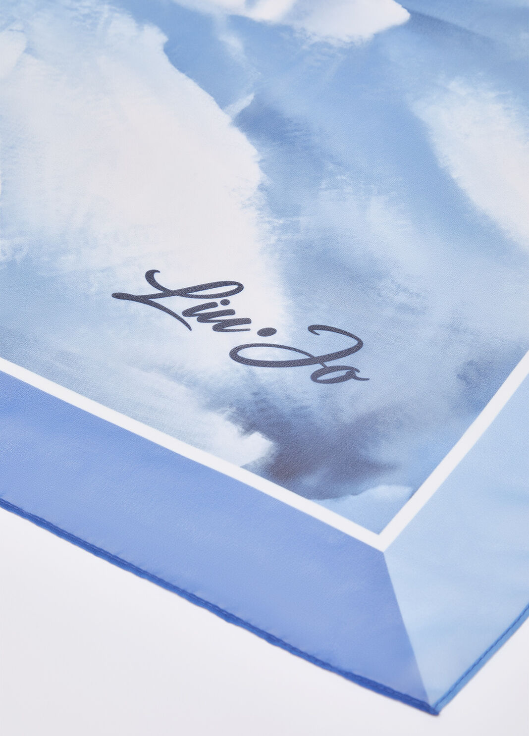 Большой платок с цветочным принтом голубой Liu Jo - large image number 3