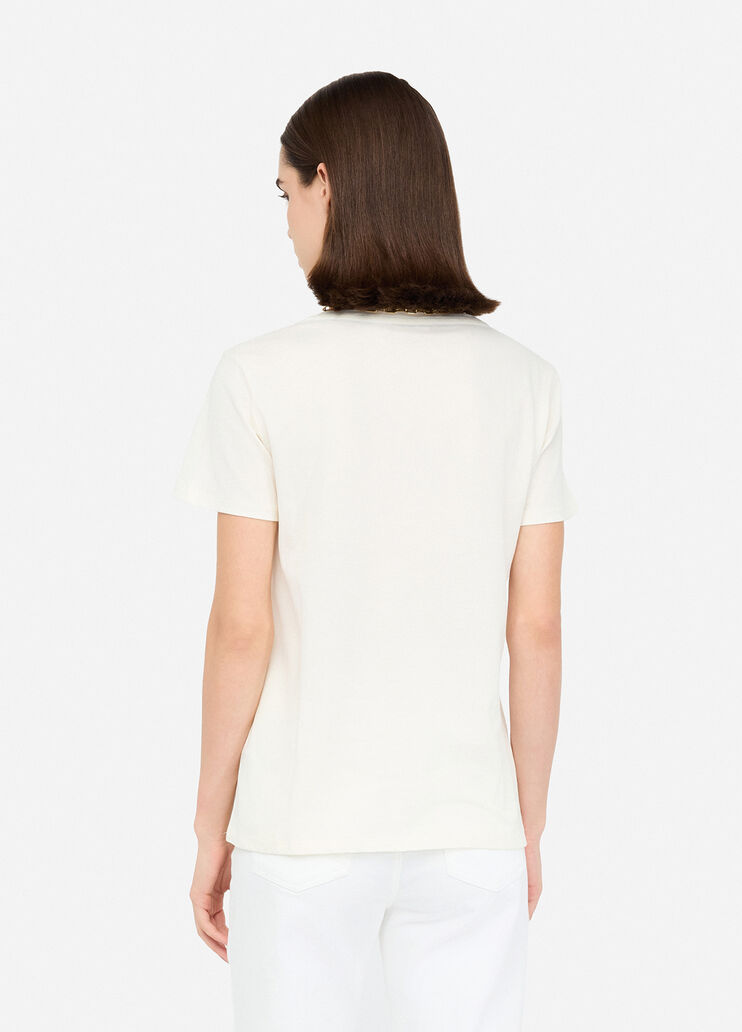 Cotton T-shirt milk white/monogram Liu Jo - large image number 1