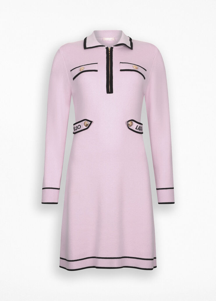 Silk-blend knit dress pink Liu Jo - large image number 6