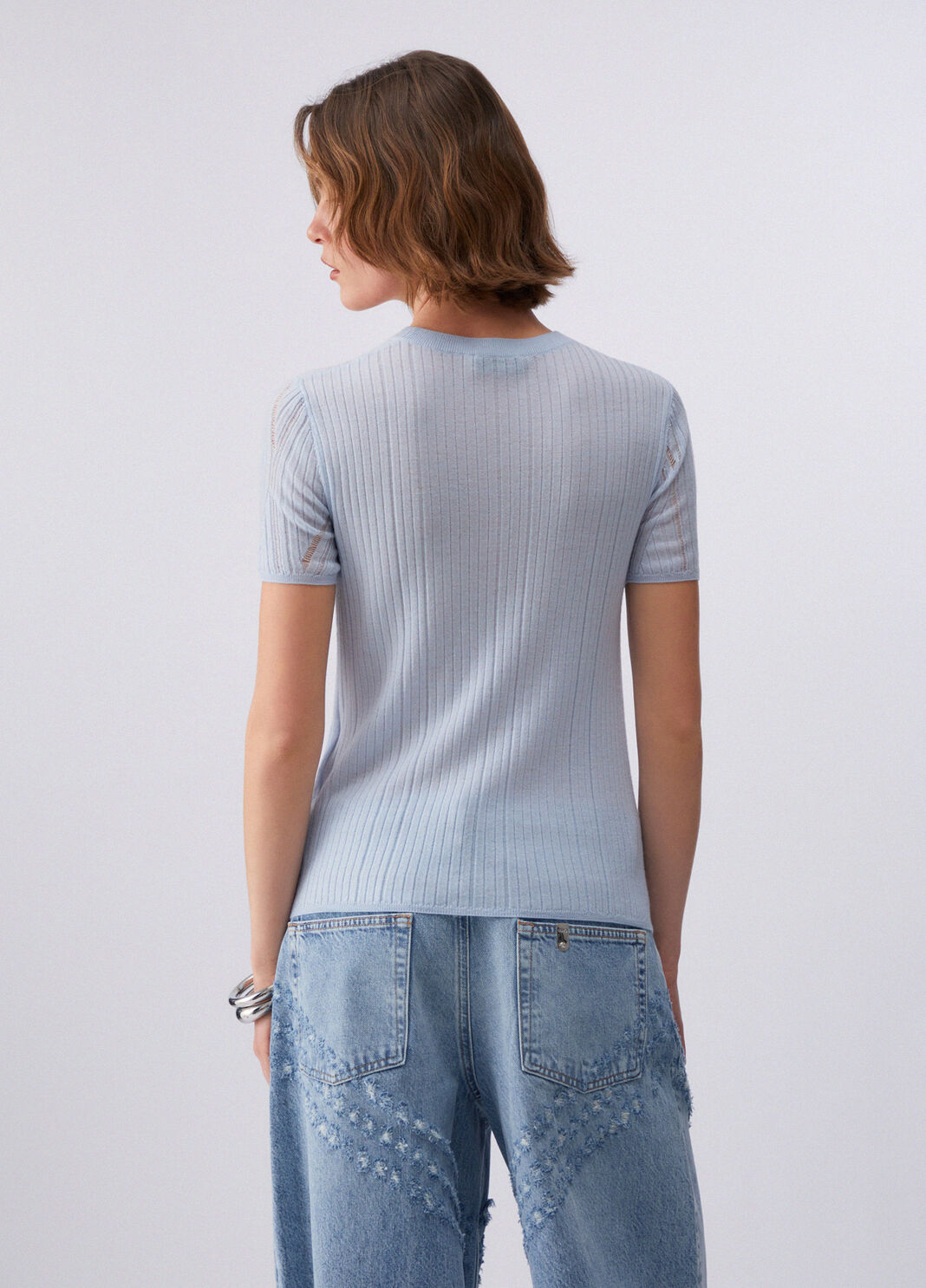 Knit jumper light blue Liu Jo - large image number 1