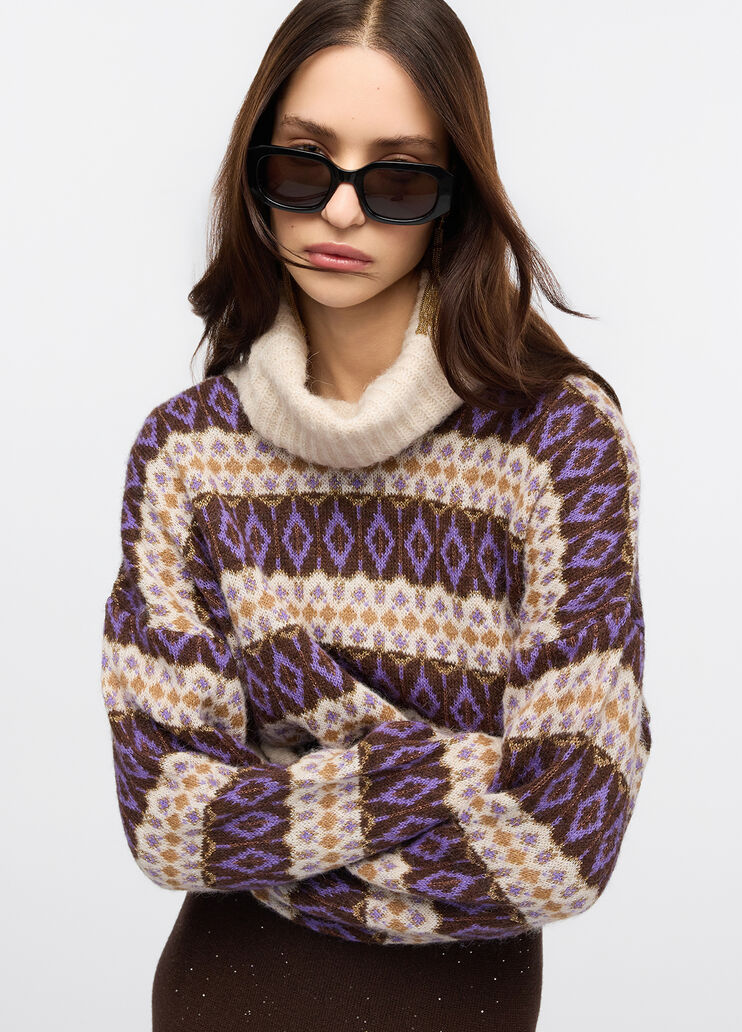 Jacquard turtleneck purple Liu Jo - large image number 2