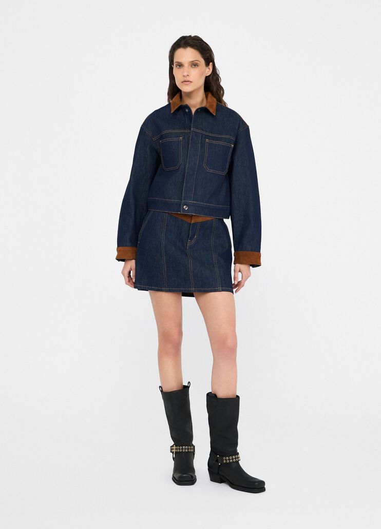 Denim mini skirt with suede insert classic wash Liu Jo - medium Denim mini skirt with suede insert classic wash Liu Jo - medium