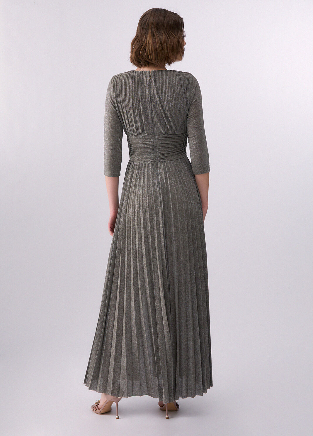 Langes elegantes Lurex-Kleid milit&auml;rgr&uuml;n Liu Jo - large image number 1