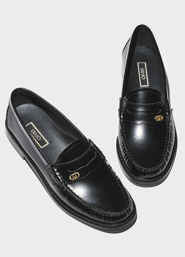 Black leather loafers black Liu Jo - large image number 2 Black leather loafers black Liu Jo - large image number 2