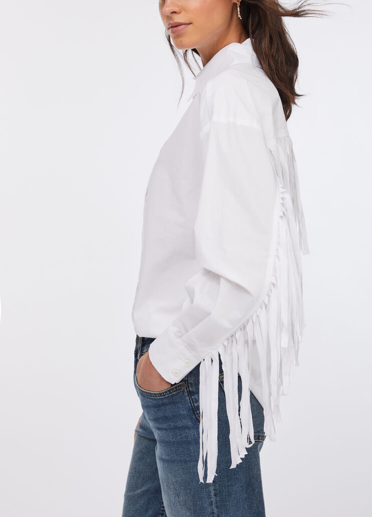 Camisa de popelina con flecos blanco Liu Jo - medium