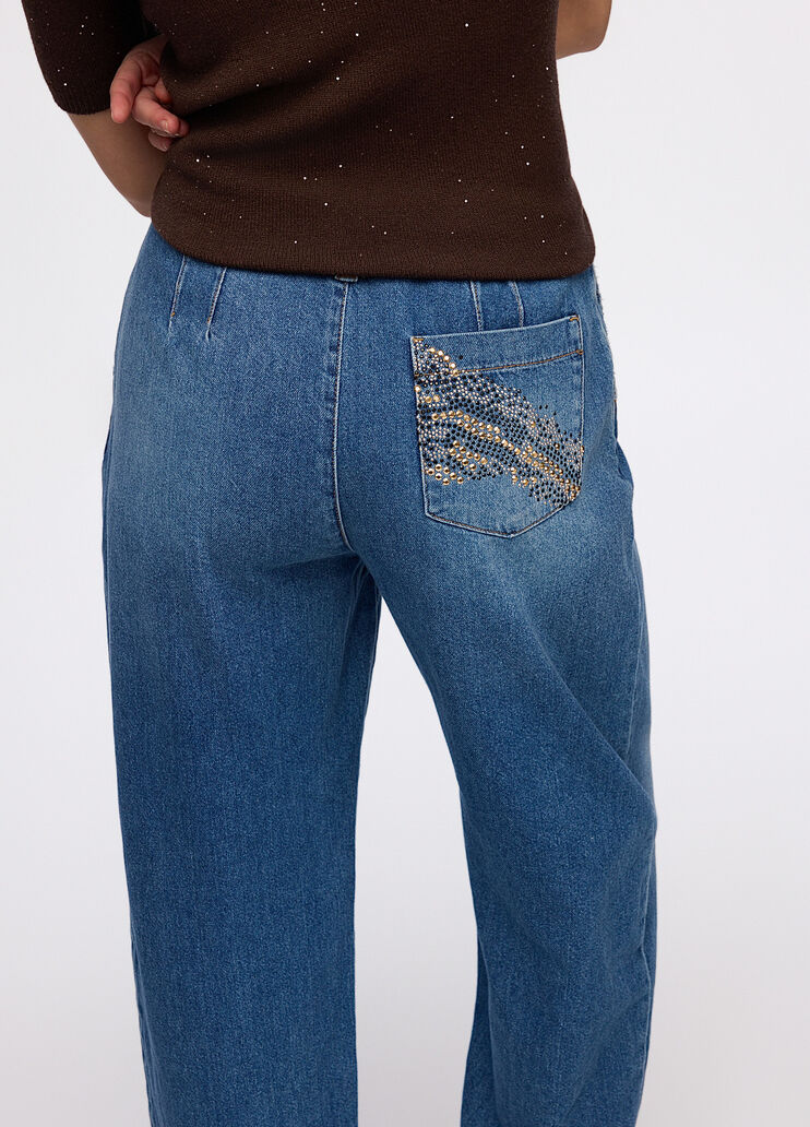 Straight-Jeans mit Bundfalten Denimblau Liu Jo - medium