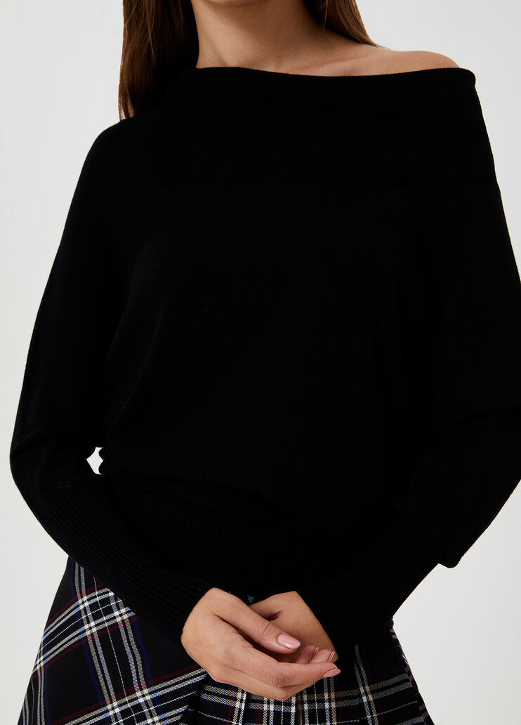 Sweater with wide neckline Black Liu Jo - large image number 2 Sweater with wide neckline Black Liu Jo - large image number 2