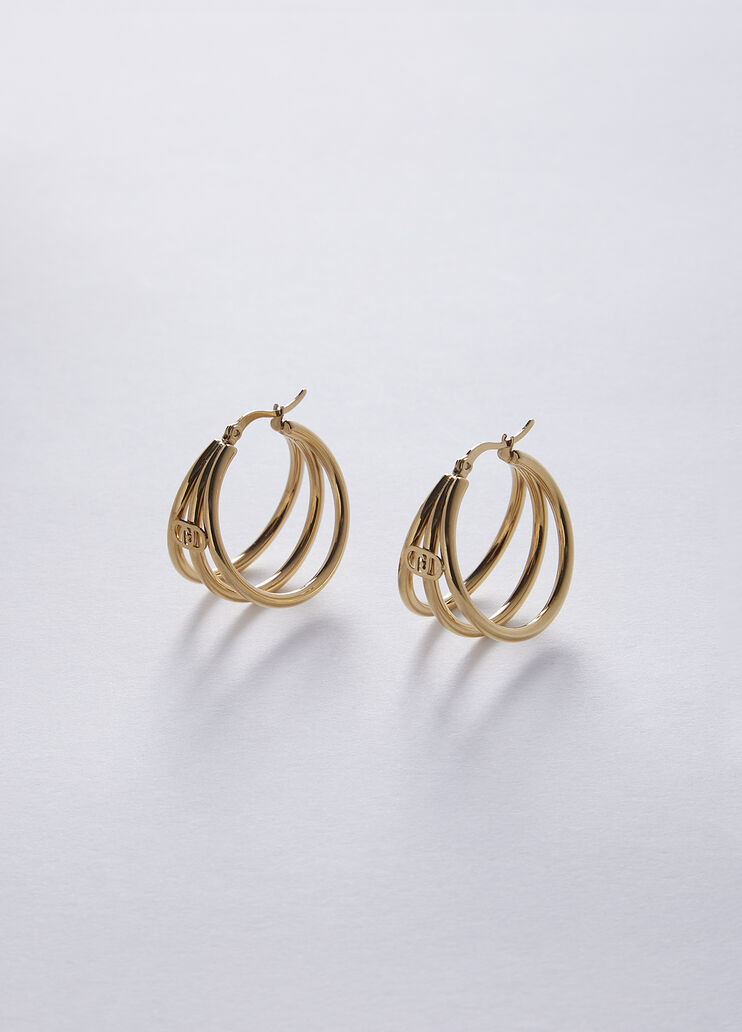 Multistrand hoop earrings gold colour Liu Jo - medium