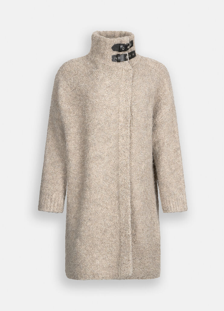 Manteau en maille bouclette beige foncé Liu Jo - large image number 6